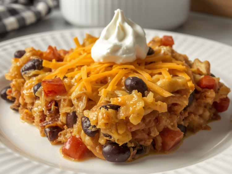 Cheesy Chicken Taco Casserole with Black Beans 1