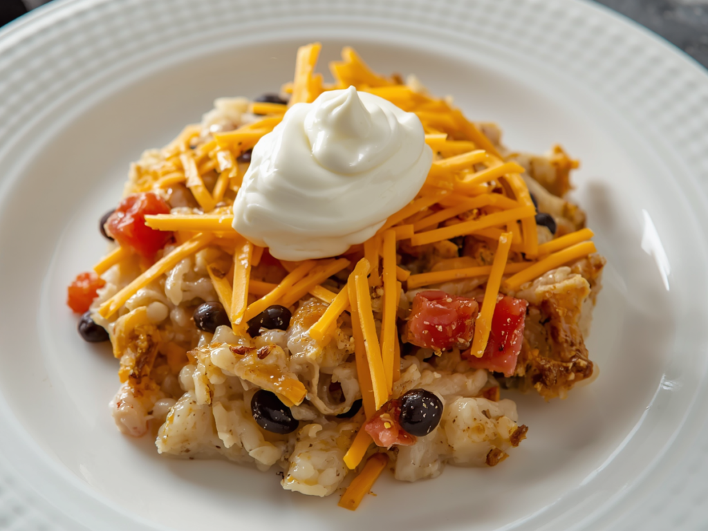 Cheesy Chicken Taco Casserole with Black Beans 2