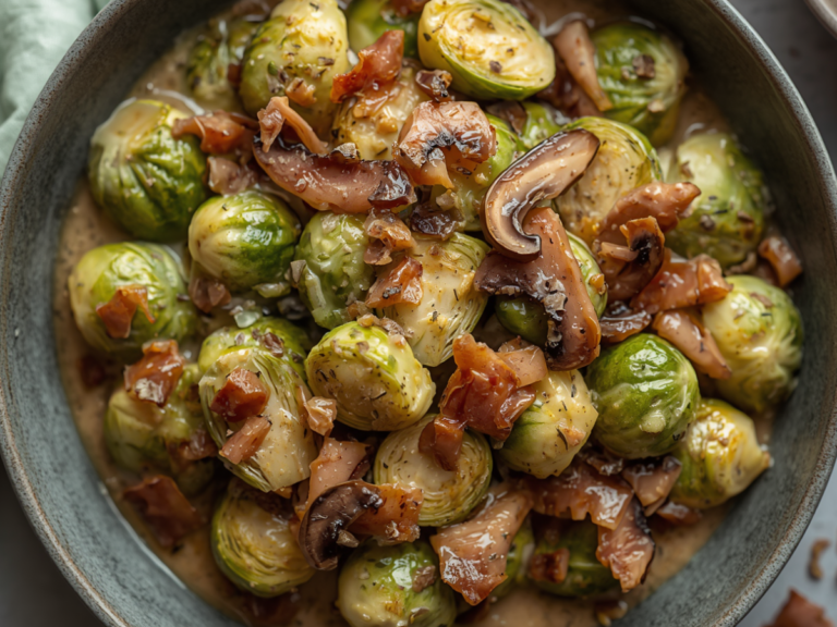 Creamy Brussels Sprouts with Pancetta 1