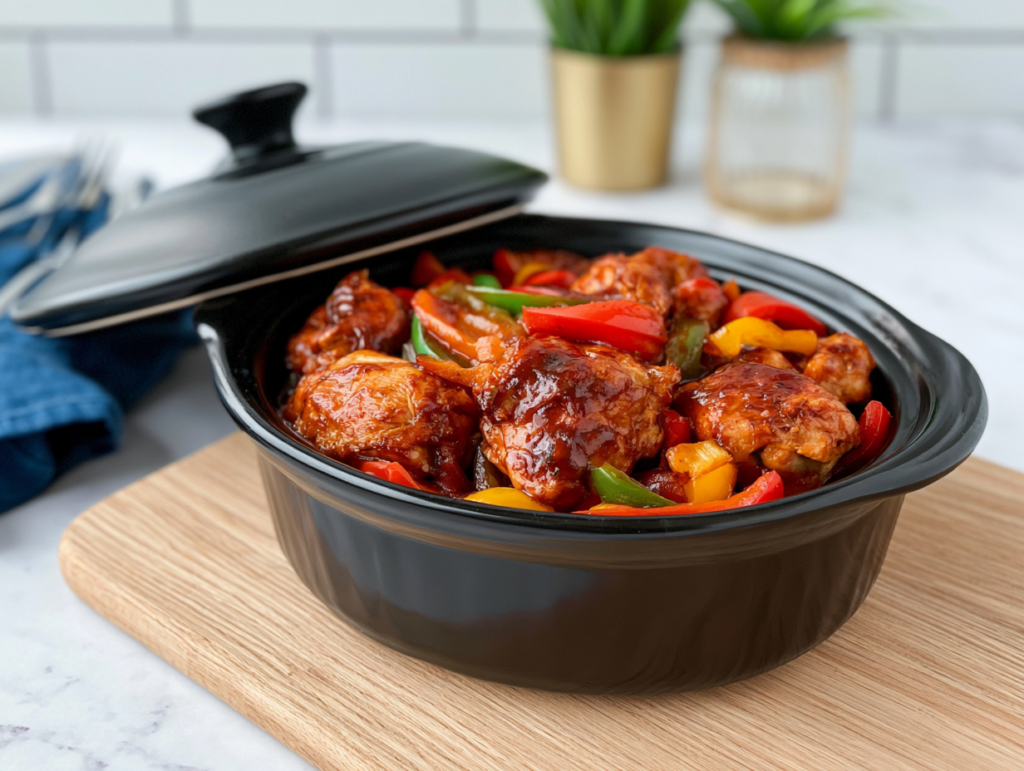 Crockpot BBQ Chicken and Bell Peppers 2