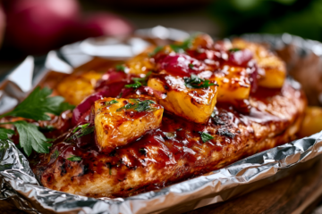 Pineapple BBQ Chicken Campfire Foil Dinners 1