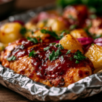 Pineapple BBQ Chicken Campfire Foil Dinners 2