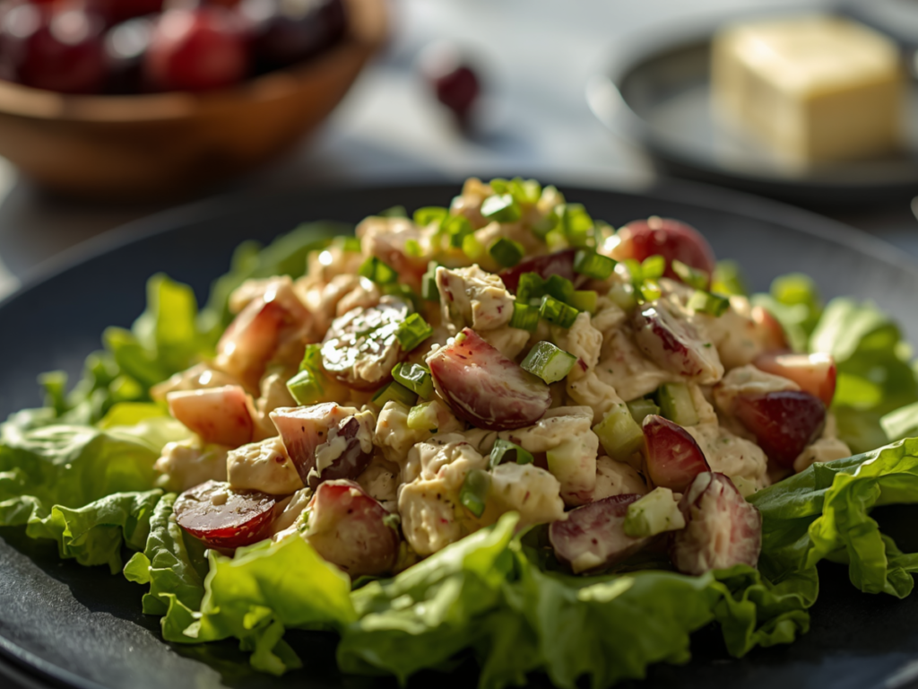 Southern Chicken Salad Recipe with grapes and pecans 2