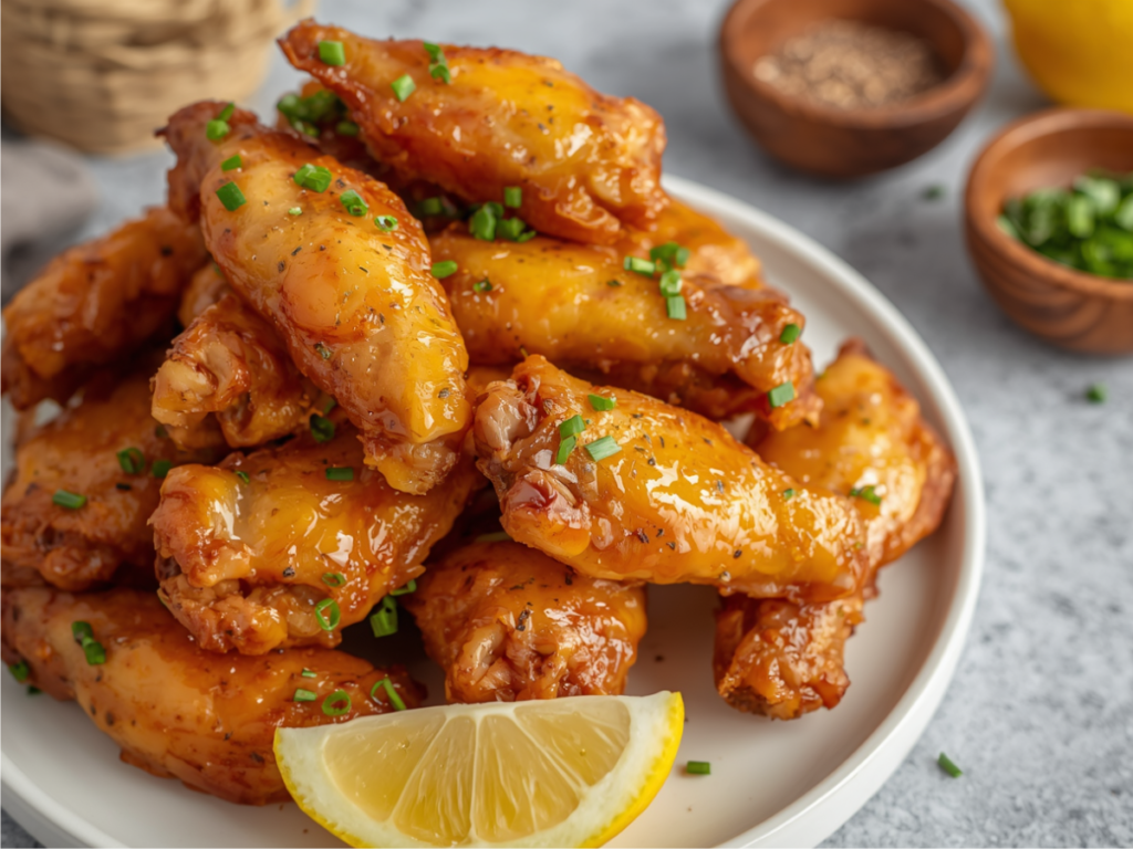 Baked Lemon Garlic Chicken Wings 2