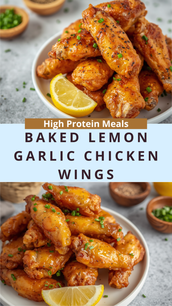 Baked Lemon Garlic Chicken Wings