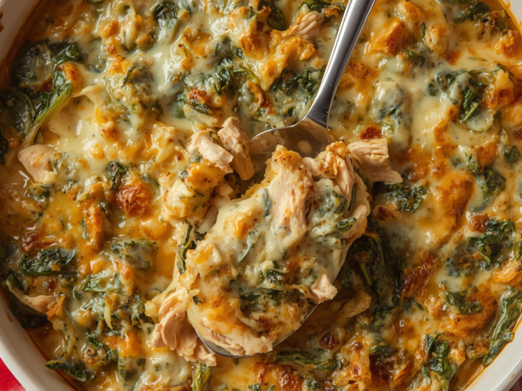 Creamy Chicken Florentine Artichoke Casserole 1