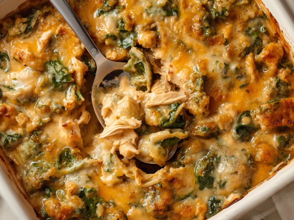 Creamy Chicken Florentine Artichoke Casserole 2