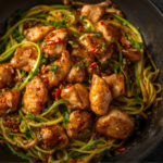 Garlic Chicken Zucchini Noodles Stir Fry 2