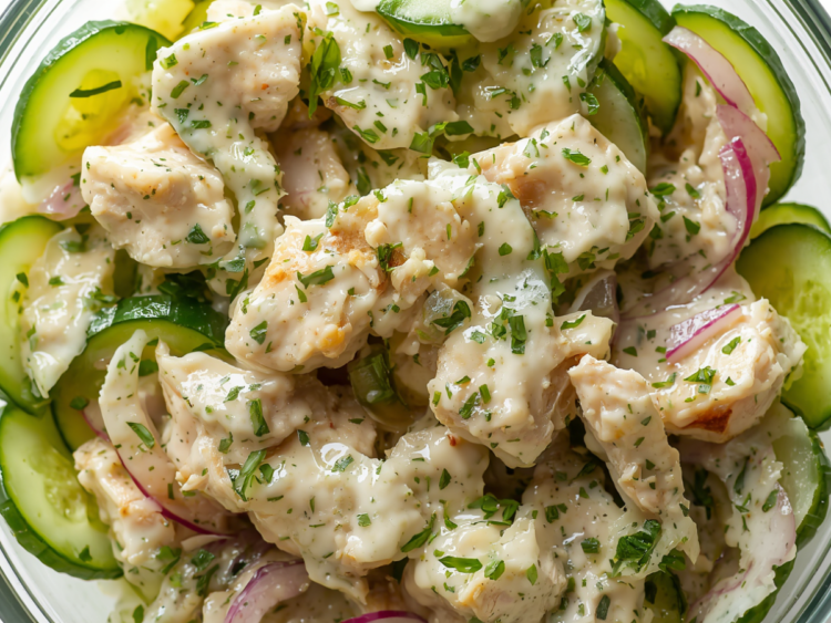 High Protein Cucumber Salad with chicken 1