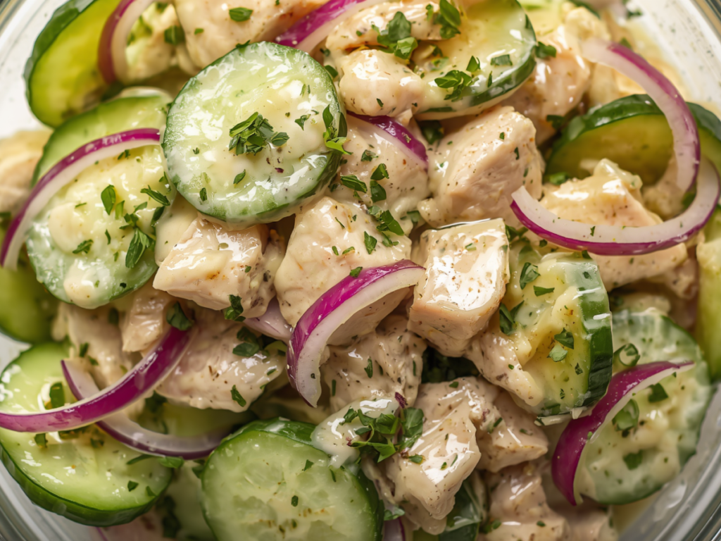 High Protein Cucumber Salad with chicken 2