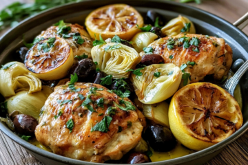 Mediterranean Lemon Chicken with Artichokes & Olives 1
