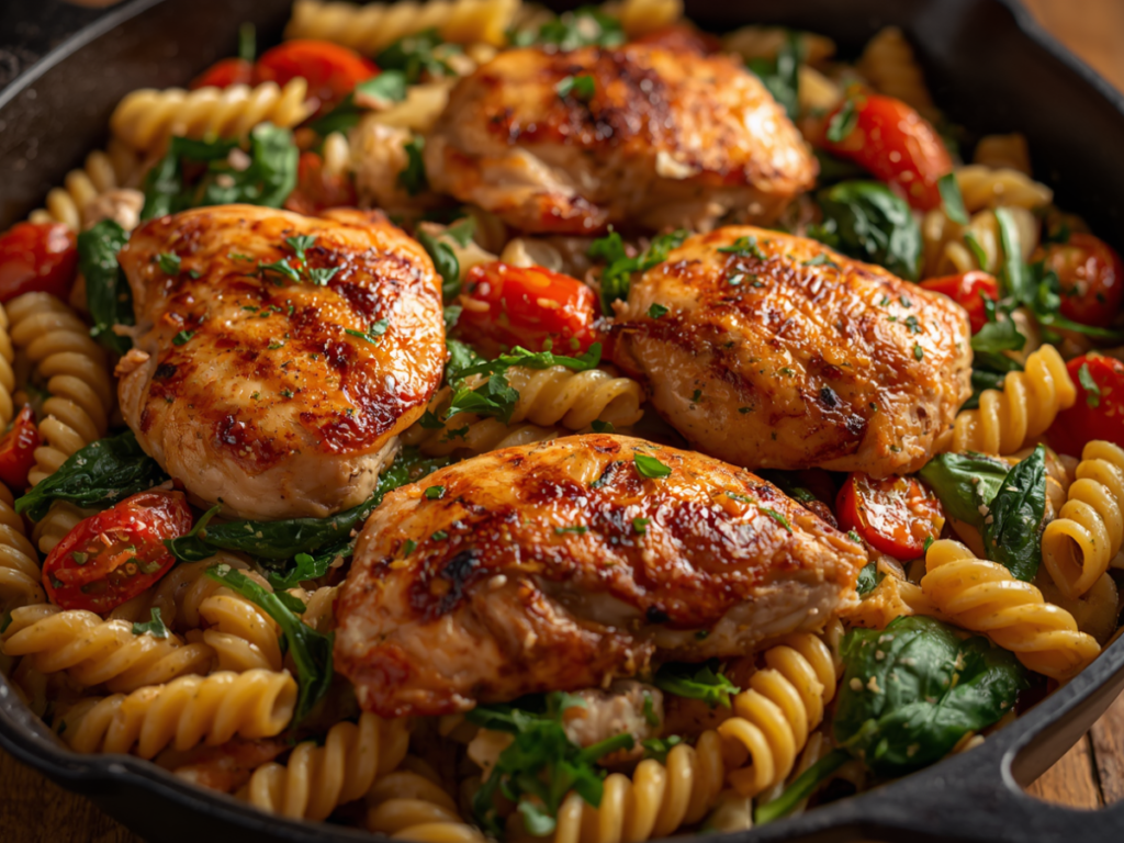 One-Pan Chicken Zucchini Pasta Skillet Delight 2