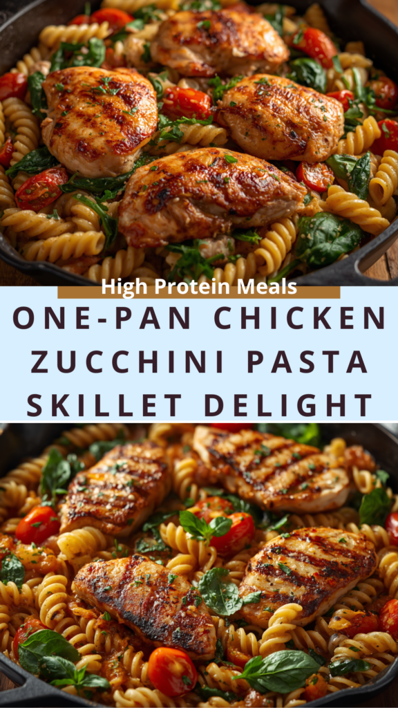 One-Pan Chicken Zucchini Pasta Skillet Delight