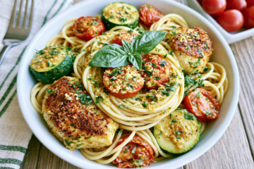Parmesan Zucchini Tomato Chicken Spaghetti 1