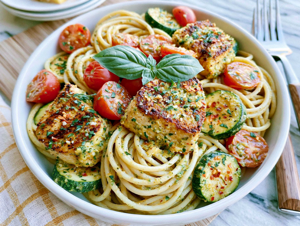 Parmesan Zucchini Tomato Chicken Spaghetti 2