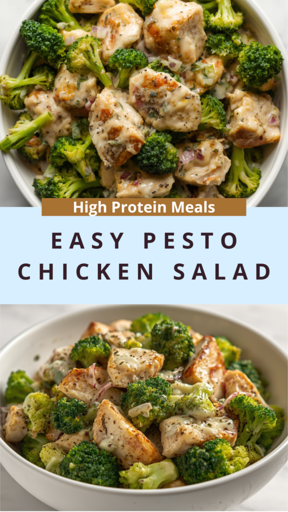 Pesto Chicken and Broccoli Salad