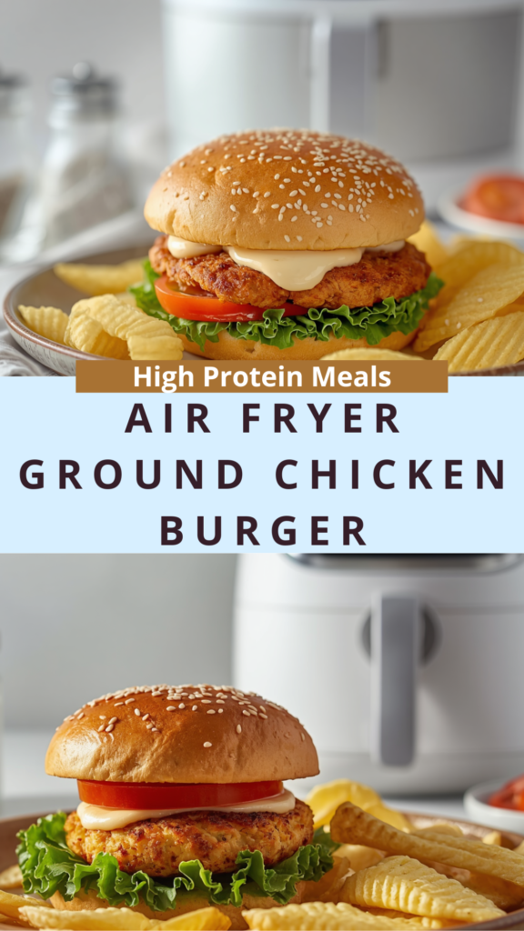 Air Fryer Ground Chicken Burger