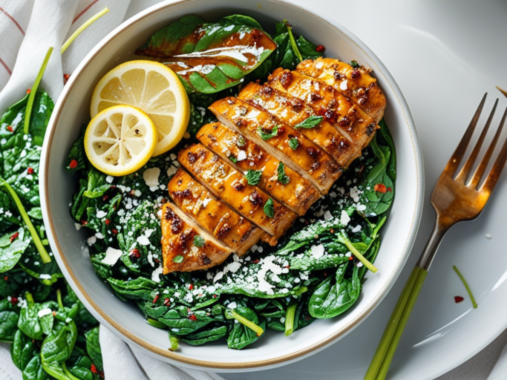 Asado Chicken Breasts with Sautéed Garlic Spinach 2