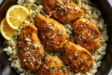 Garlic Butter Chicken with Parmesan Cauliflower Rice 1