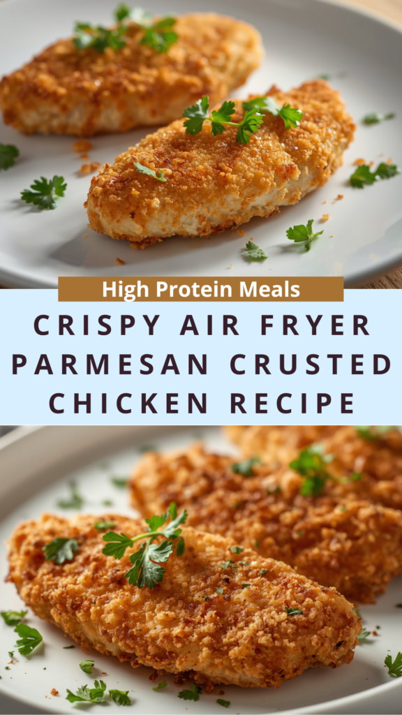 crispy air fryer parmesan crusted chicken recipe